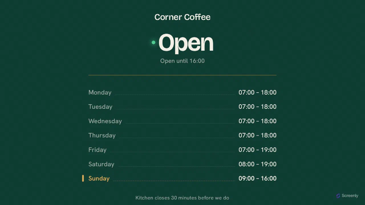 Opening Hours